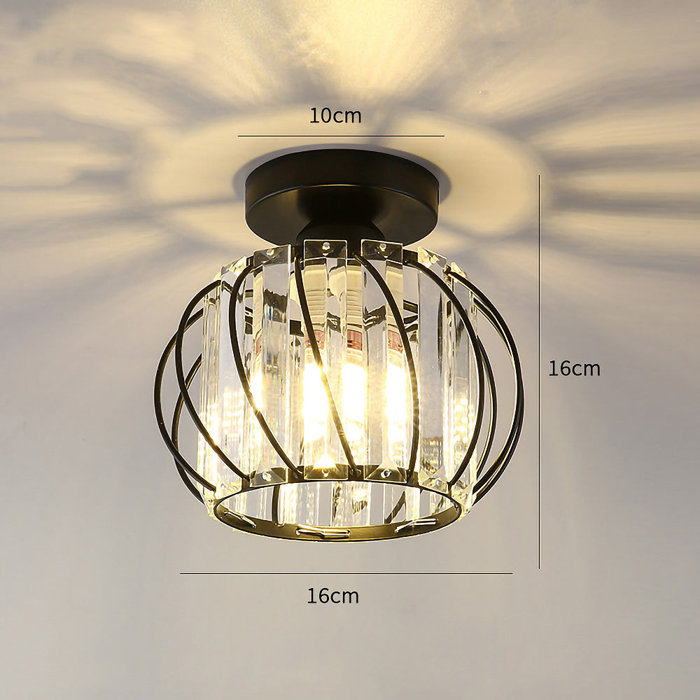 Dante Plafondlamp | Open Design met Glas & Metaal, Zwart of Goud