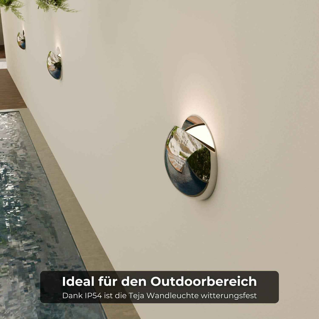 Pelo Wall Light | Modern Chrome Finish, IP65 Weatherproof