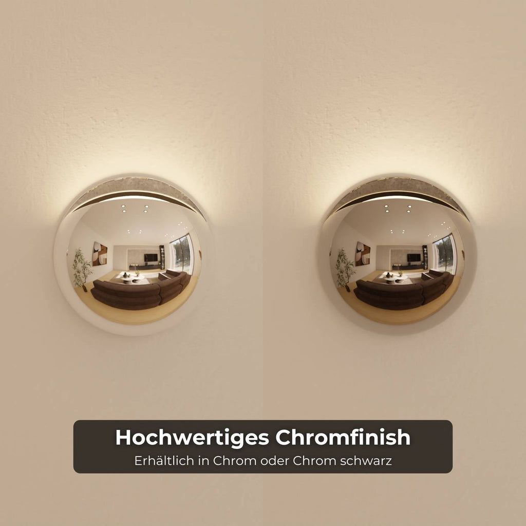 Pelo Wall Light | Modern Chrome Finish, IP65 Weatherproof