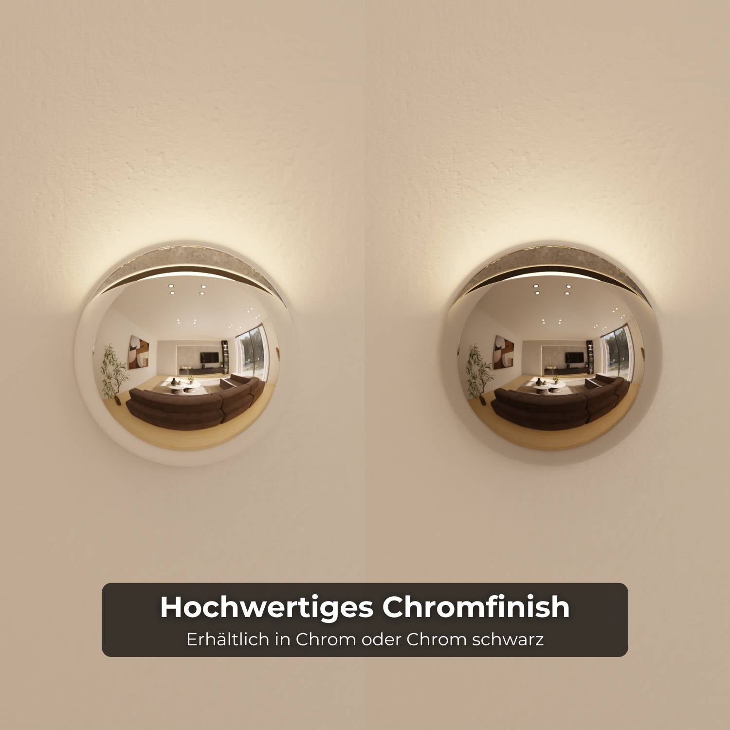 Pelo Wall Light | Modern Chrome Finish, IP65 Weatherproof
