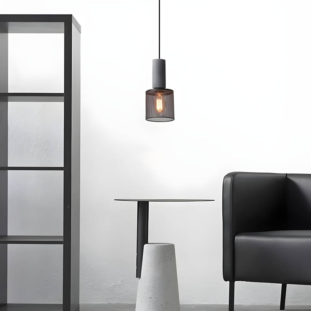 Brix Industrial Pendant Light | Cement & Iron, Adjustable Cable