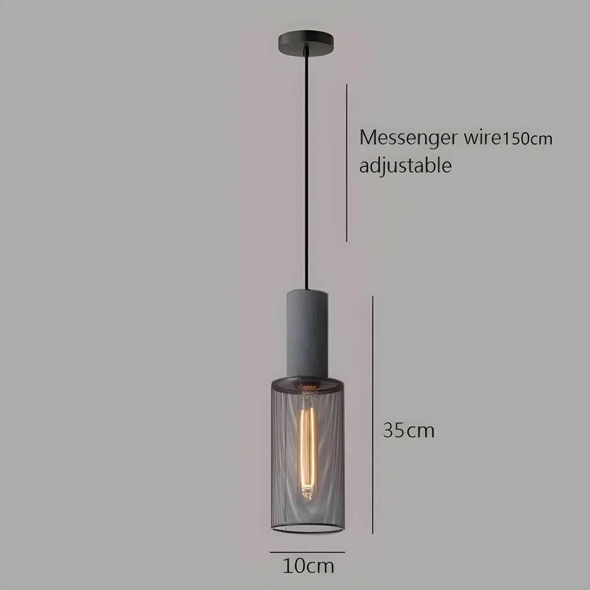 Brix Industrial Pendant Light | Cement & Iron, Adjustable Cable