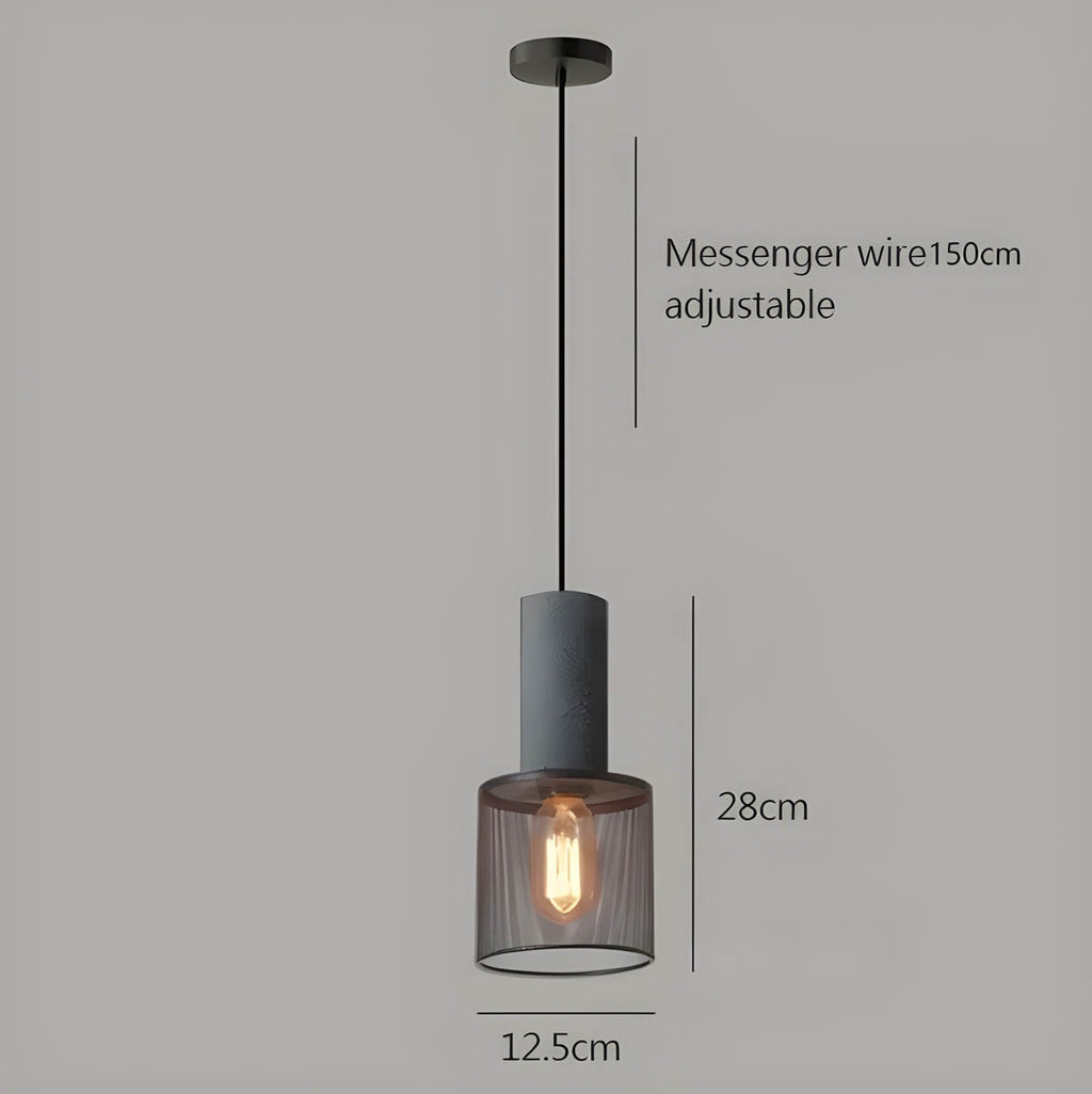 Brix Industrial Pendant Light | Cement & Iron, Adjustable Cable