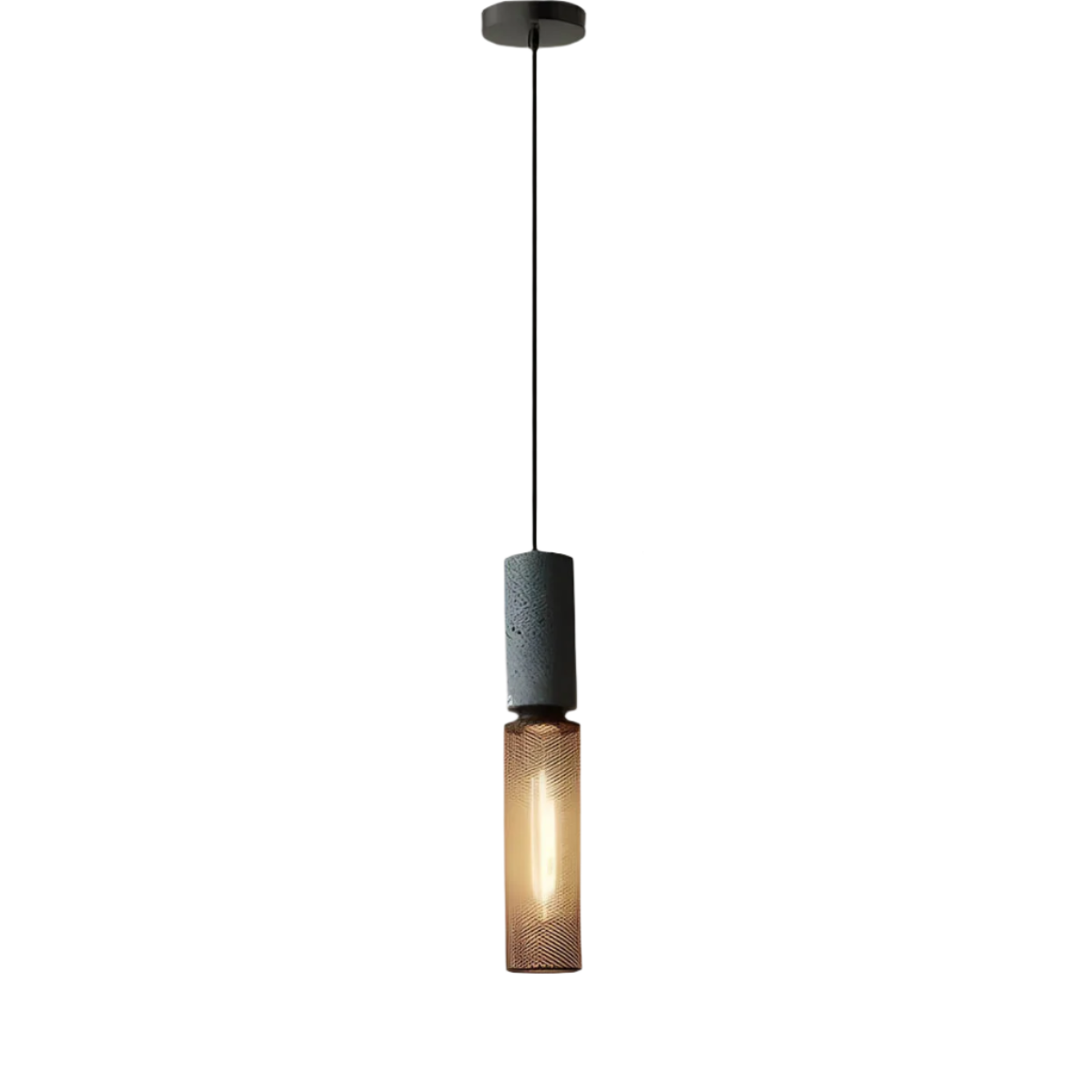 Brix Industrial Pendant Light | Cement & Iron, Adjustable Cable