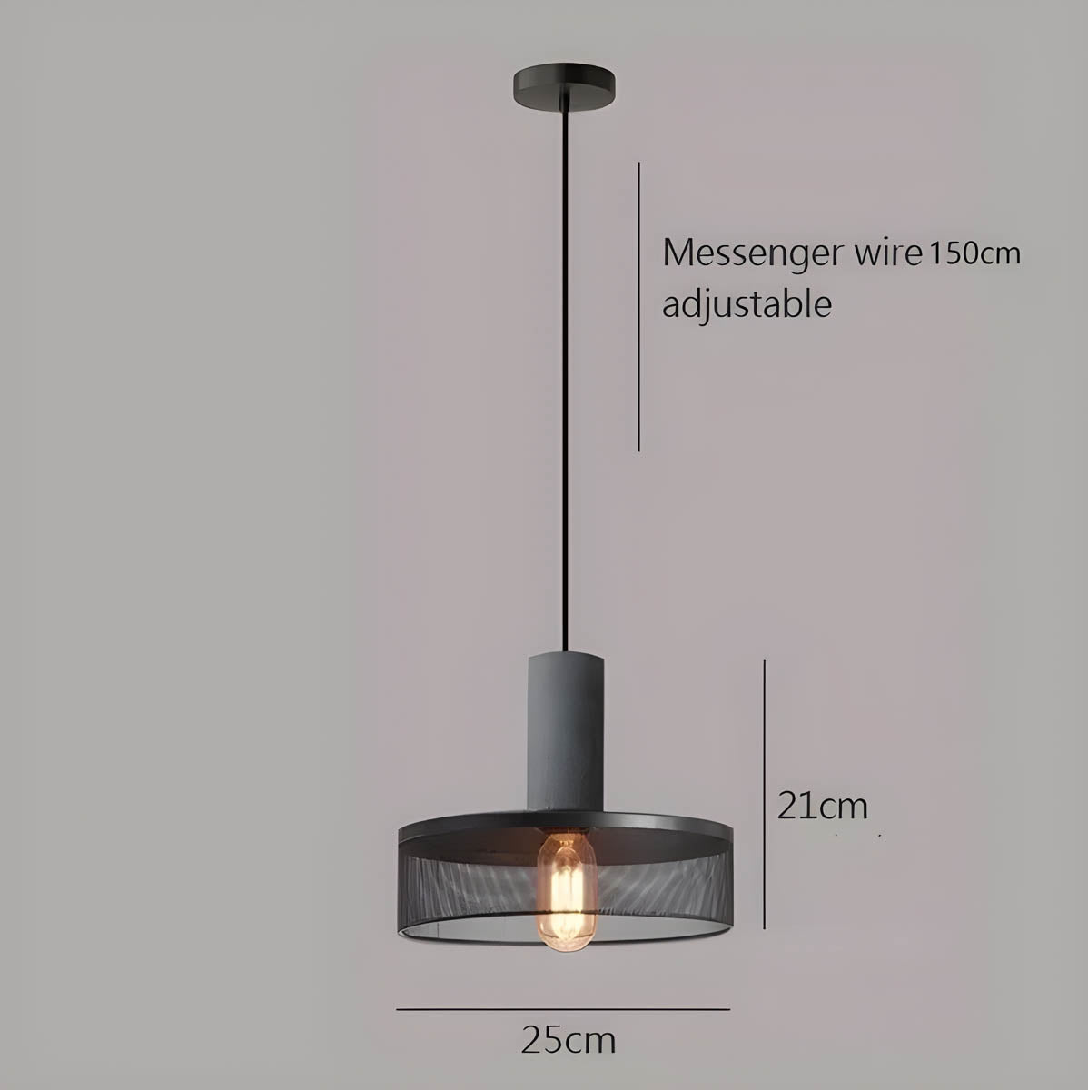 Brix Industrial Pendant Light | Cement & Iron, Adjustable Cable