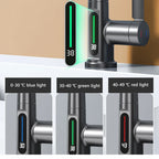 Aesthena - Extendable Waterfall Tap with Temperature Display in Stainless Steel