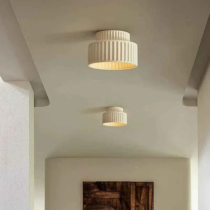 Bello Ceiling Light | Ribbed Resin, Warm Ambient Glow