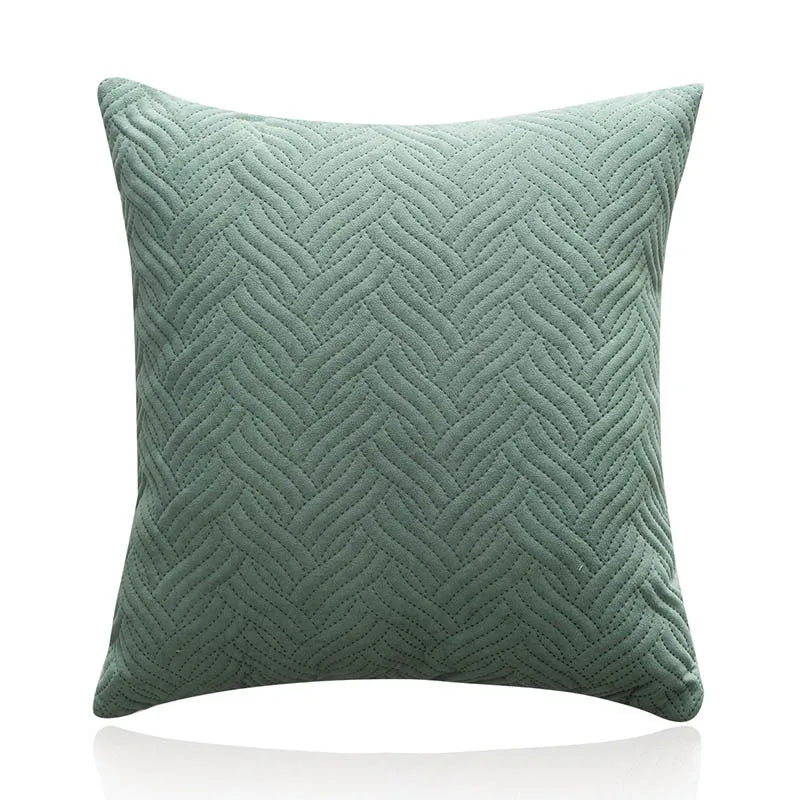 Cavira - Velvet Decorative Pillow Cover with Embroidered Pattern