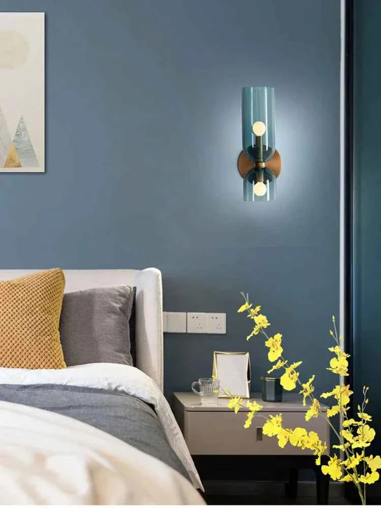 Bela Glass Wall Lamp | Smoked Tube Design, Up & Down Lighting