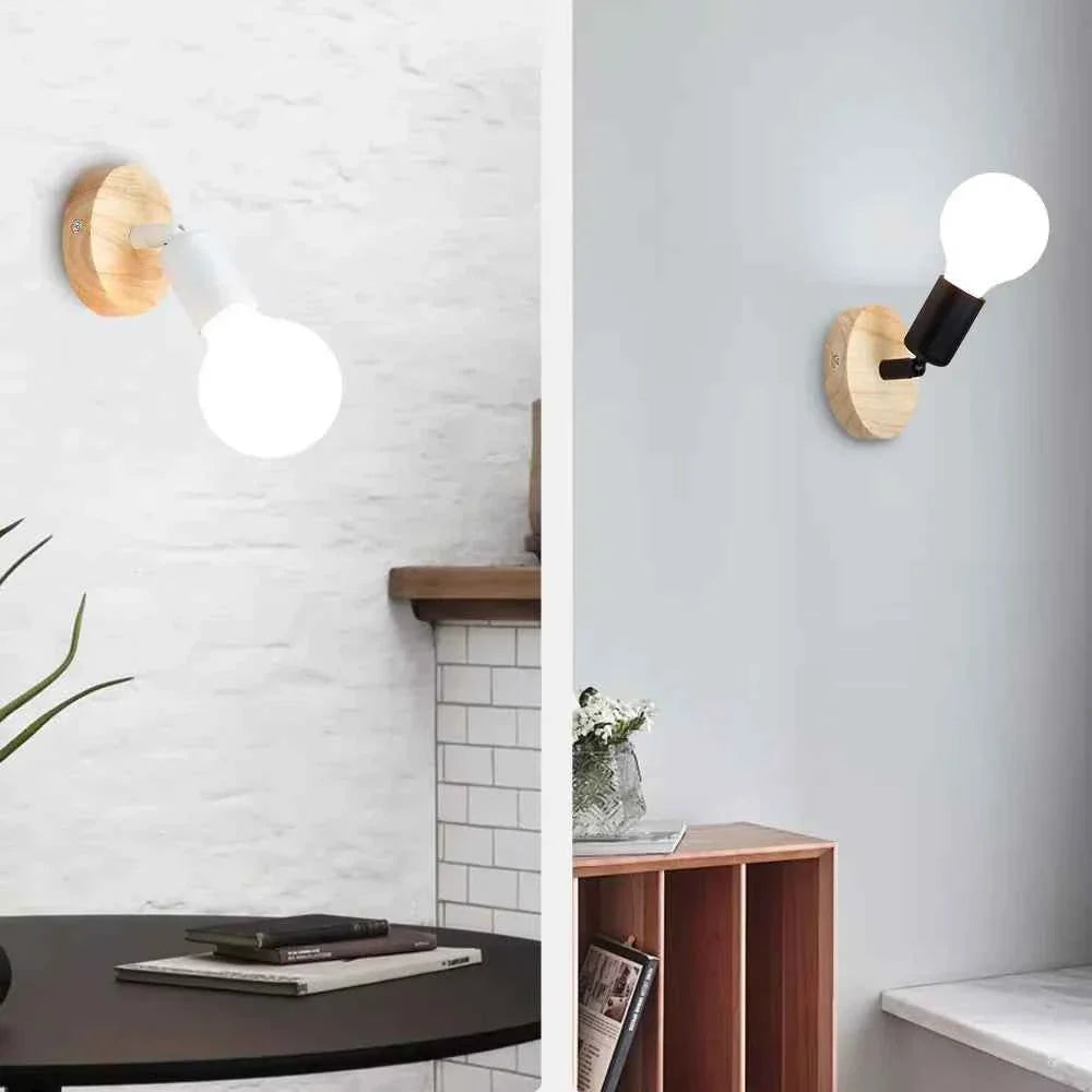 Bello Vintage Wall Lamp | Adjustable Wooden & Metal Sconce