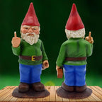 Cypria - Funny Drunken Gnome Figurine with Middle Finger for Garden and Lawn