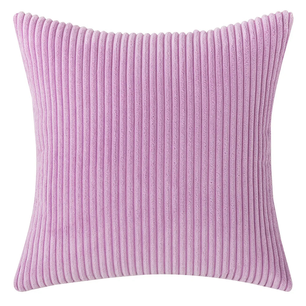 Elviron - Corduroy Striped Decorative Pillow Cover