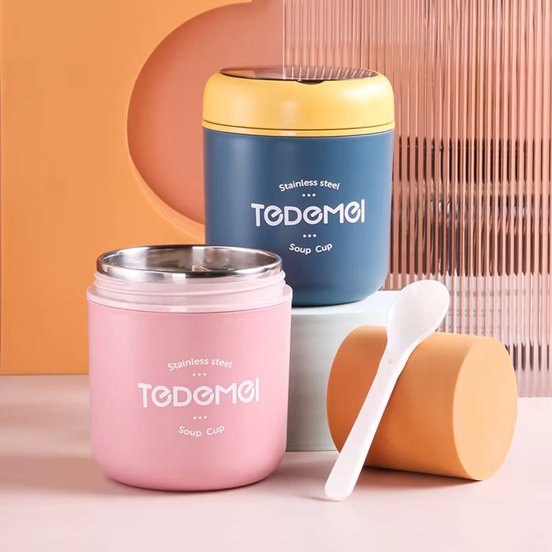 Insulated Stainless Steel Thermos Lunch Box – Leak-Proof Container for Hot and Cold Meals
