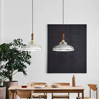 Braviont - Glass Pendant Lamp with Wood and Metal E27