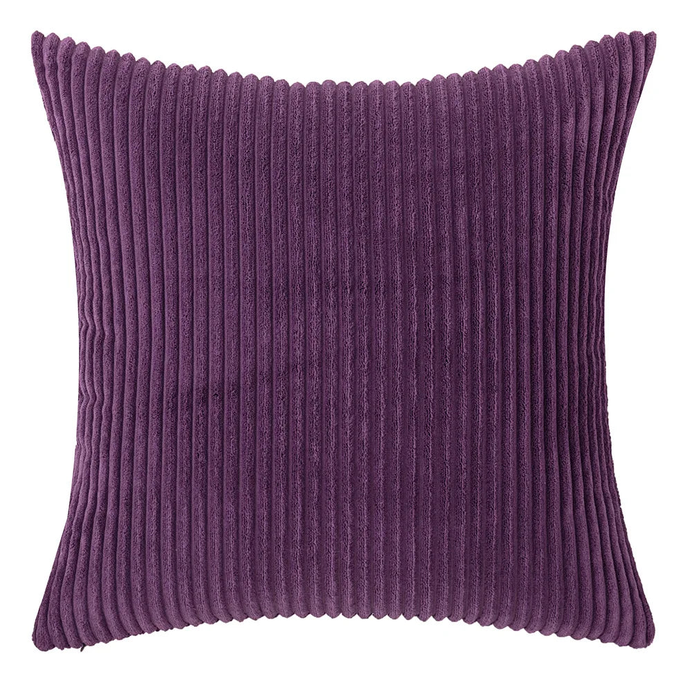 Elviron - Corduroy Striped Decorative Pillow Cover