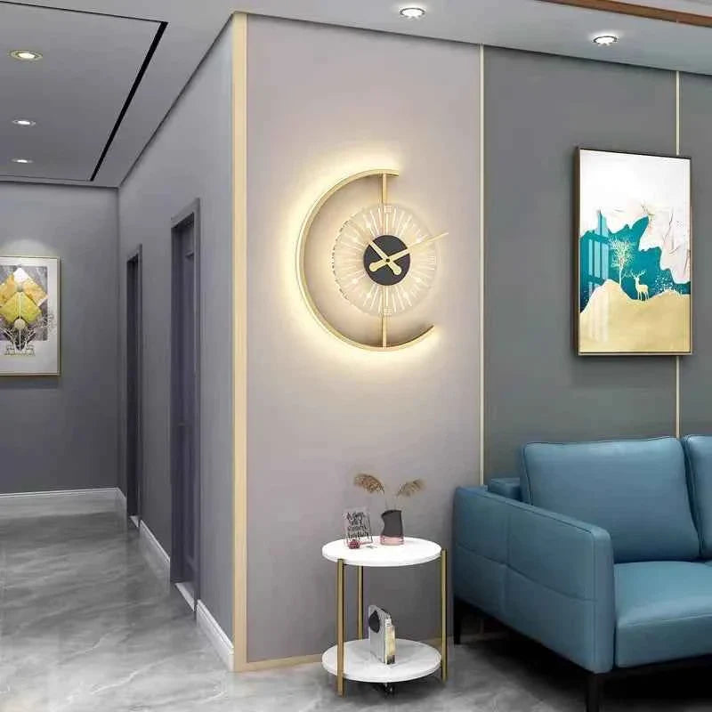 Luna LED Wall Lamp Clock | Post-Modern Design, Soft Ambient Light