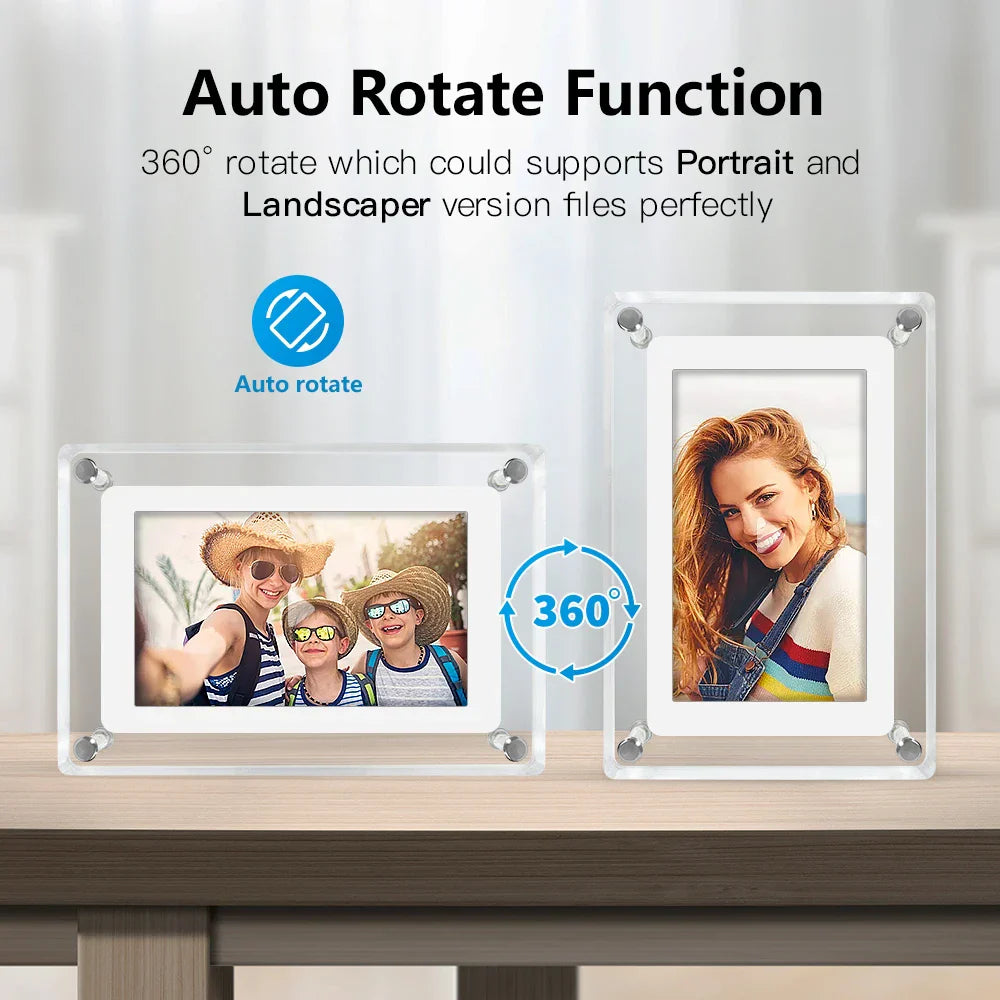 Cleo Digital Photo Frame | Acrylic Design with IPS HD Display