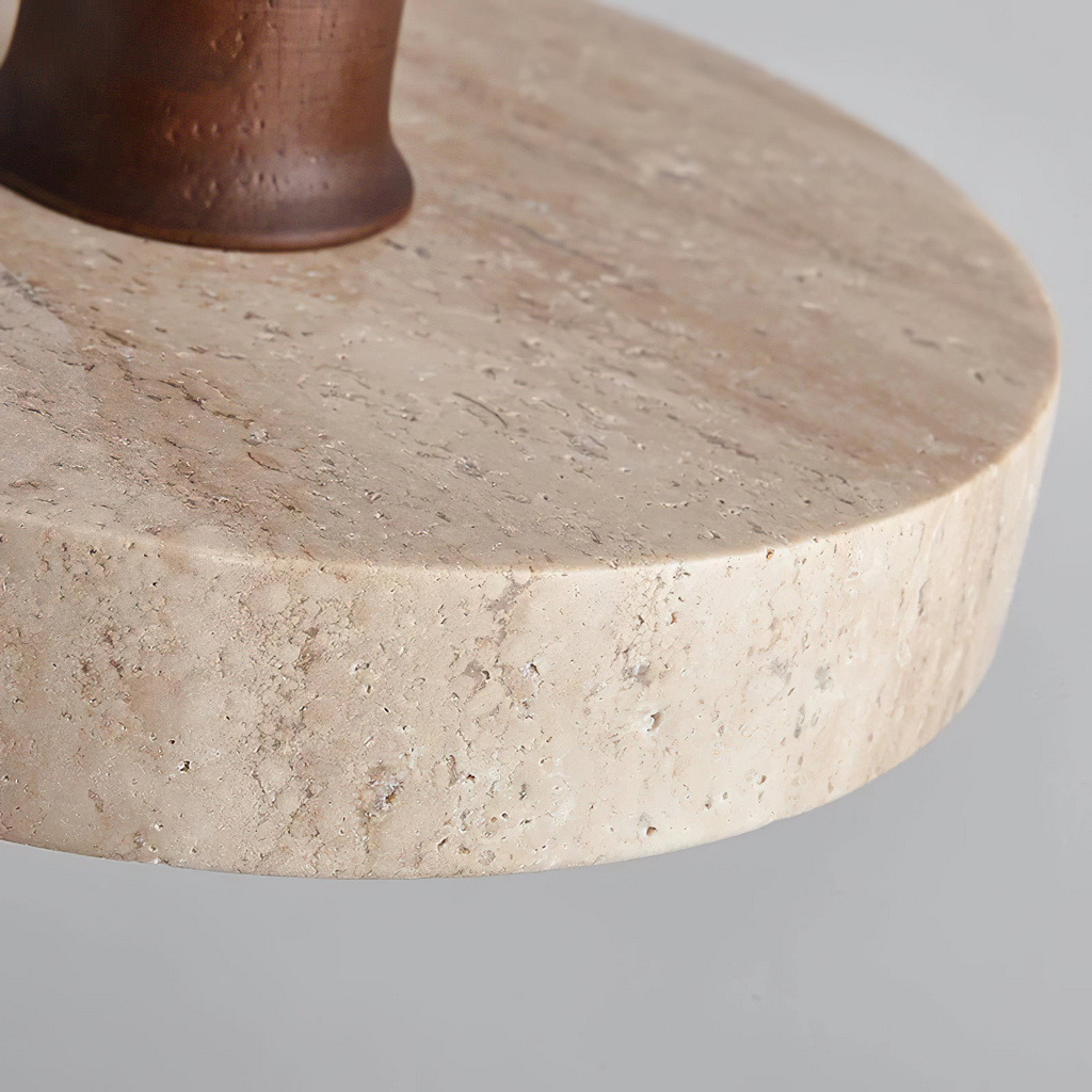 SabiStone: Handmade Wabi-Sabi Stone Pendant Light with Walnut Wood – for Bedrooms & Nightstands