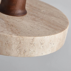 SabiStone: Handmade Wabi-Sabi Stone Pendant Light with Walnut Wood – for Bedrooms & Nightstands