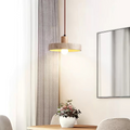 SabiStone: Handmade Wabi-Sabi Stone Pendant Light with Walnut Wood – for Bedrooms & Nightstands