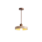 SabiStone: Handmade Wabi-Sabi Stone Pendant Light with Walnut Wood – for Bedrooms & Nightstands