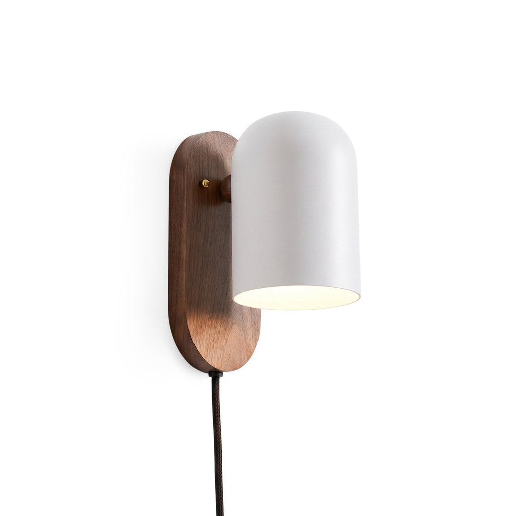 Sables Zen Walnut Plug-in Wall Sconce