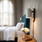 Sables Zen Walnut Plug-in Wall Sconce