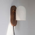 Sables Zen Walnut Plug-in Wall Sconce