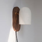 Sables Zen Walnut Plug-in Wall Sconce