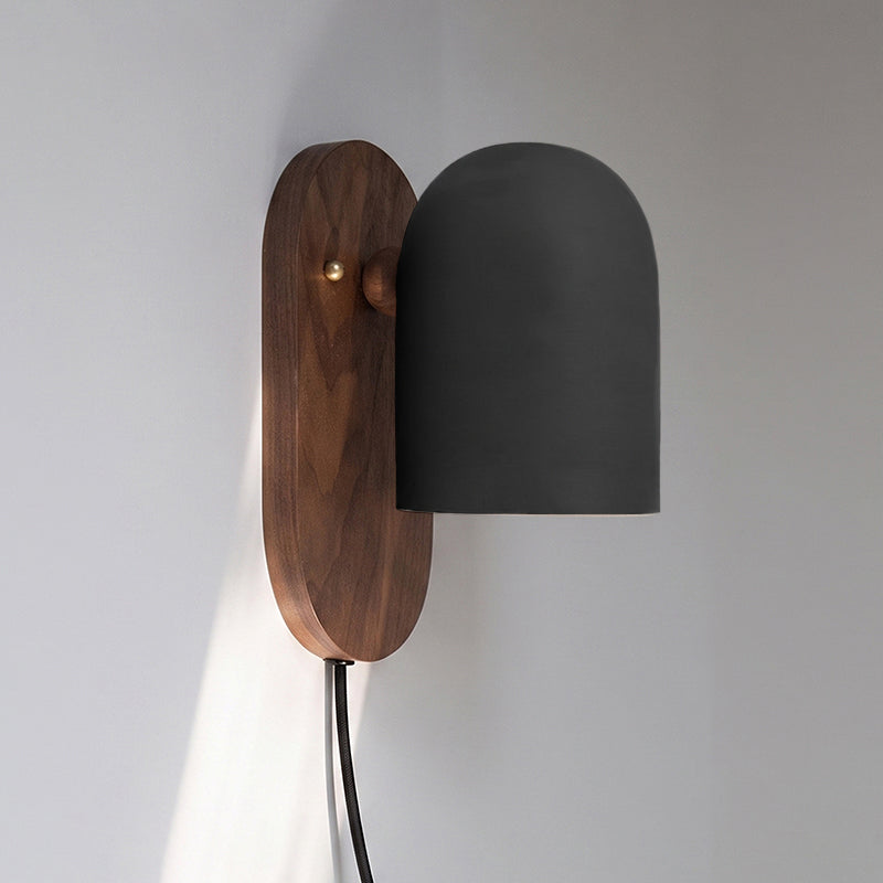 Sables Zen Walnut Plug-in Wall Sconce