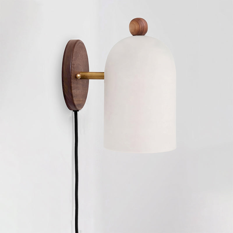 Sables Zen Walnut Plug-in Wall Sconce