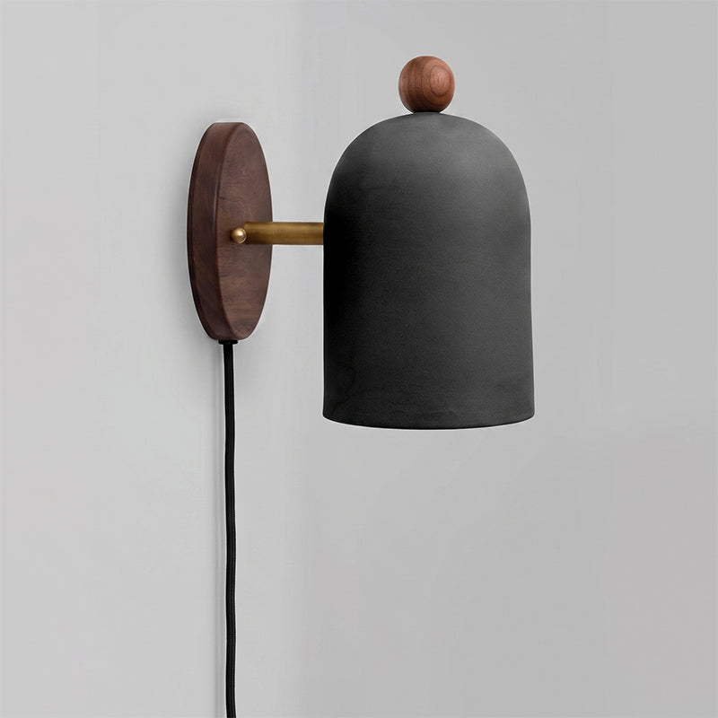 Sables Zen Walnut Plug-in Wall Sconce