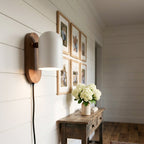 Sables Zen Walnut Plug-in Wall Sconce
