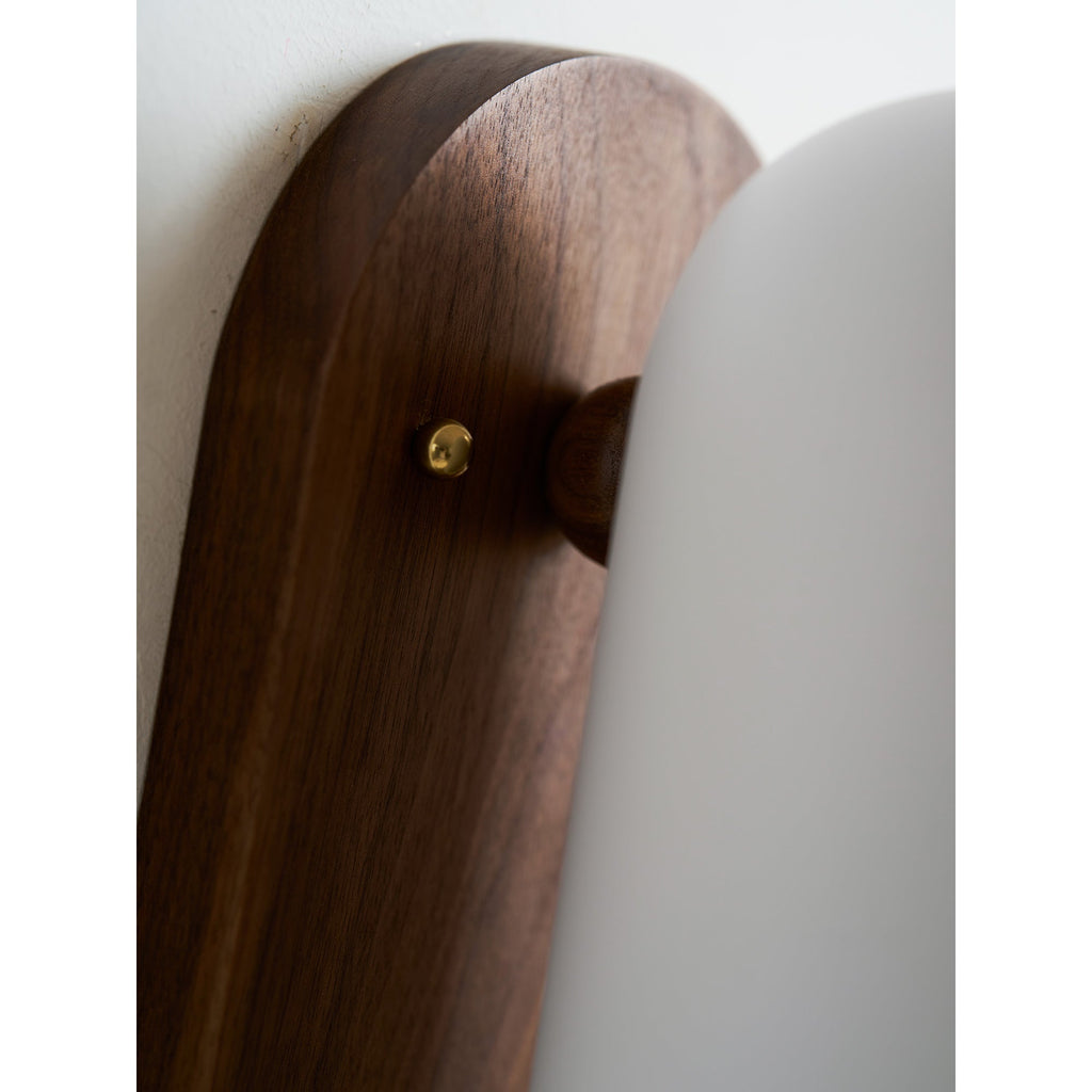 Sables Zen Walnut Plug-in Wall Sconce