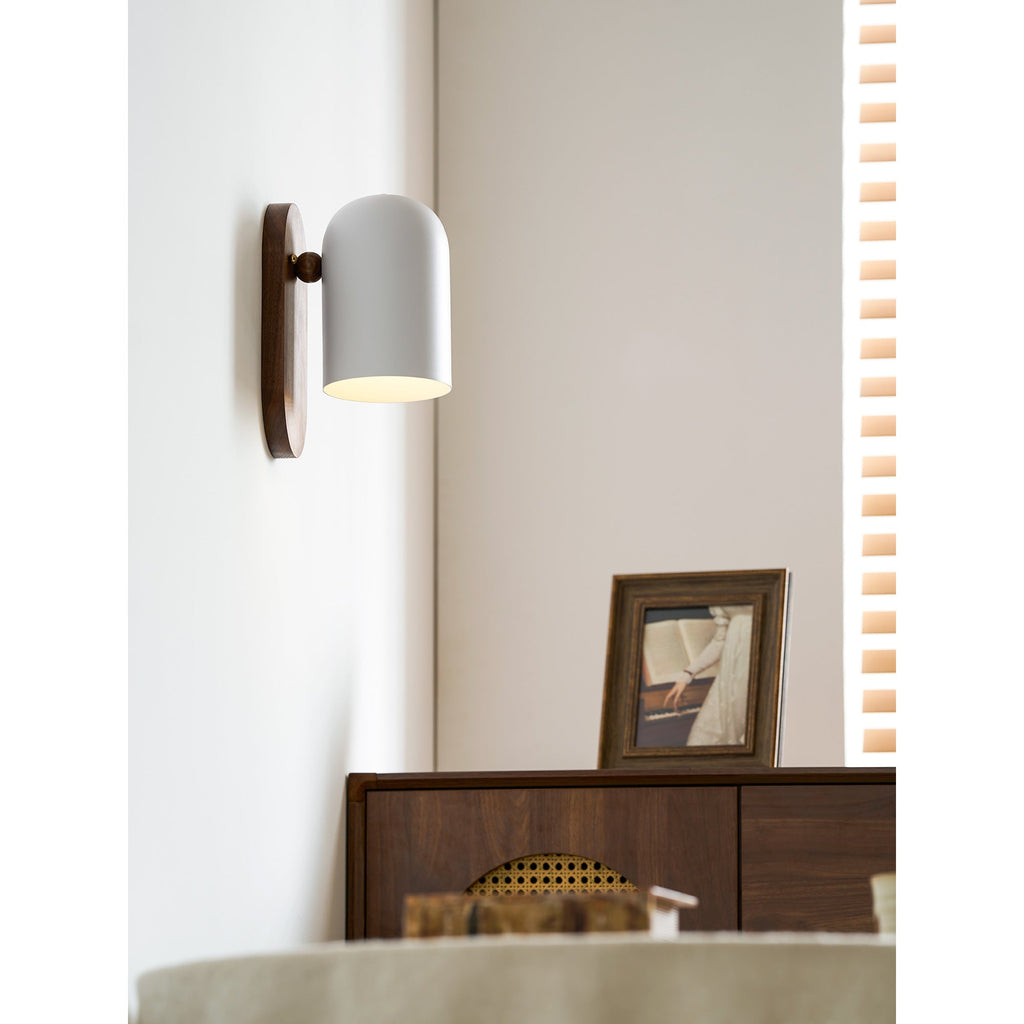 Sables Zen Walnut & Iron Wall Sconce (Hardwired)