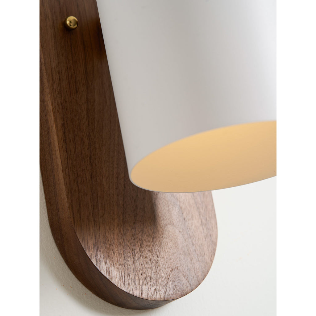 Sables Zen Walnut & Iron Wall Sconce (Hardwired)