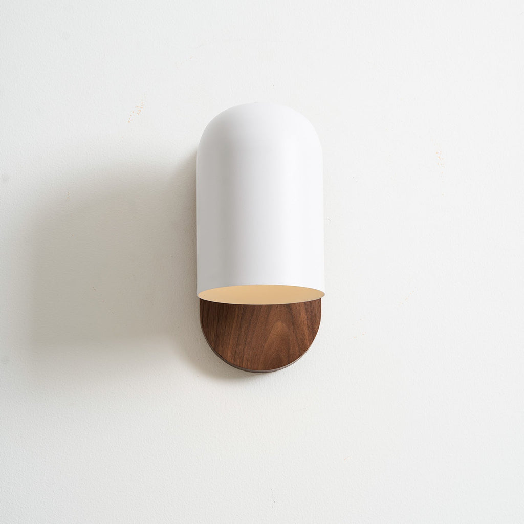 Sables Zen Walnut & Iron Wall Sconce (Hardwired)