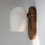 Sables Zen Walnut & Iron Wall Sconce (Hardwired)