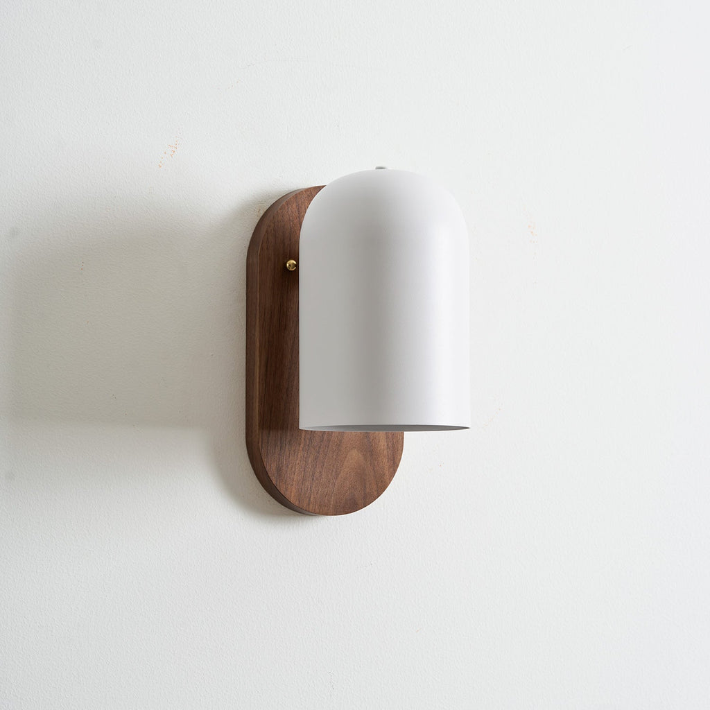 Sables Zen Walnut & Iron Wall Sconce (Hardwired)