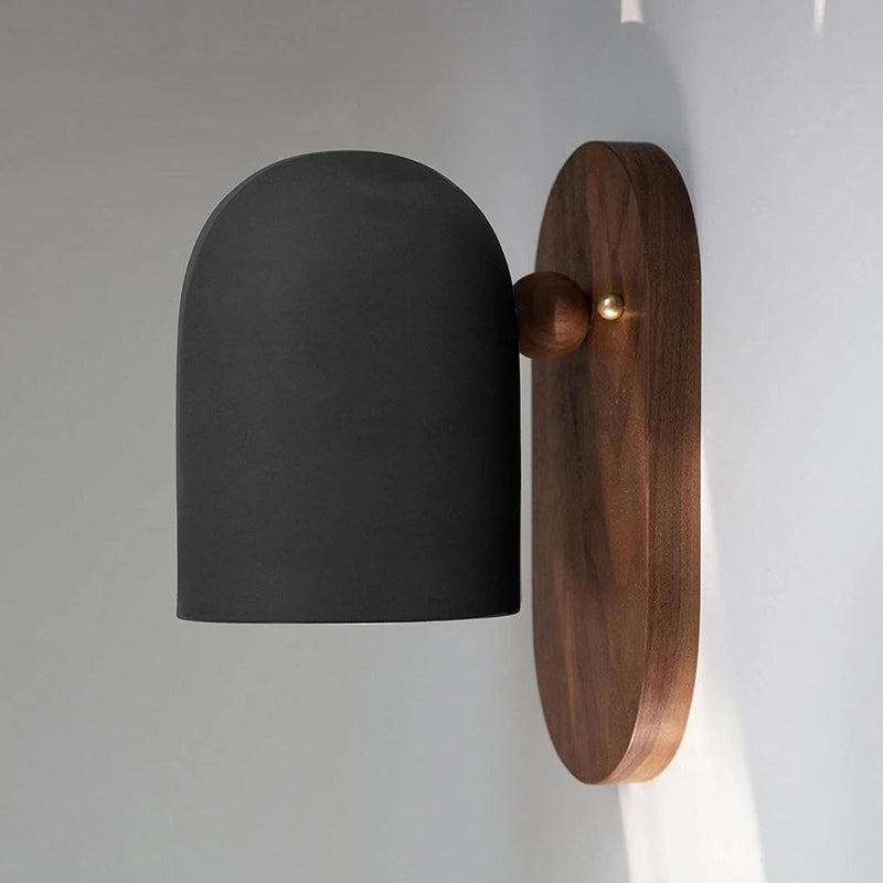Sables Zen Walnut & Iron Wall Sconce (Hardwired)