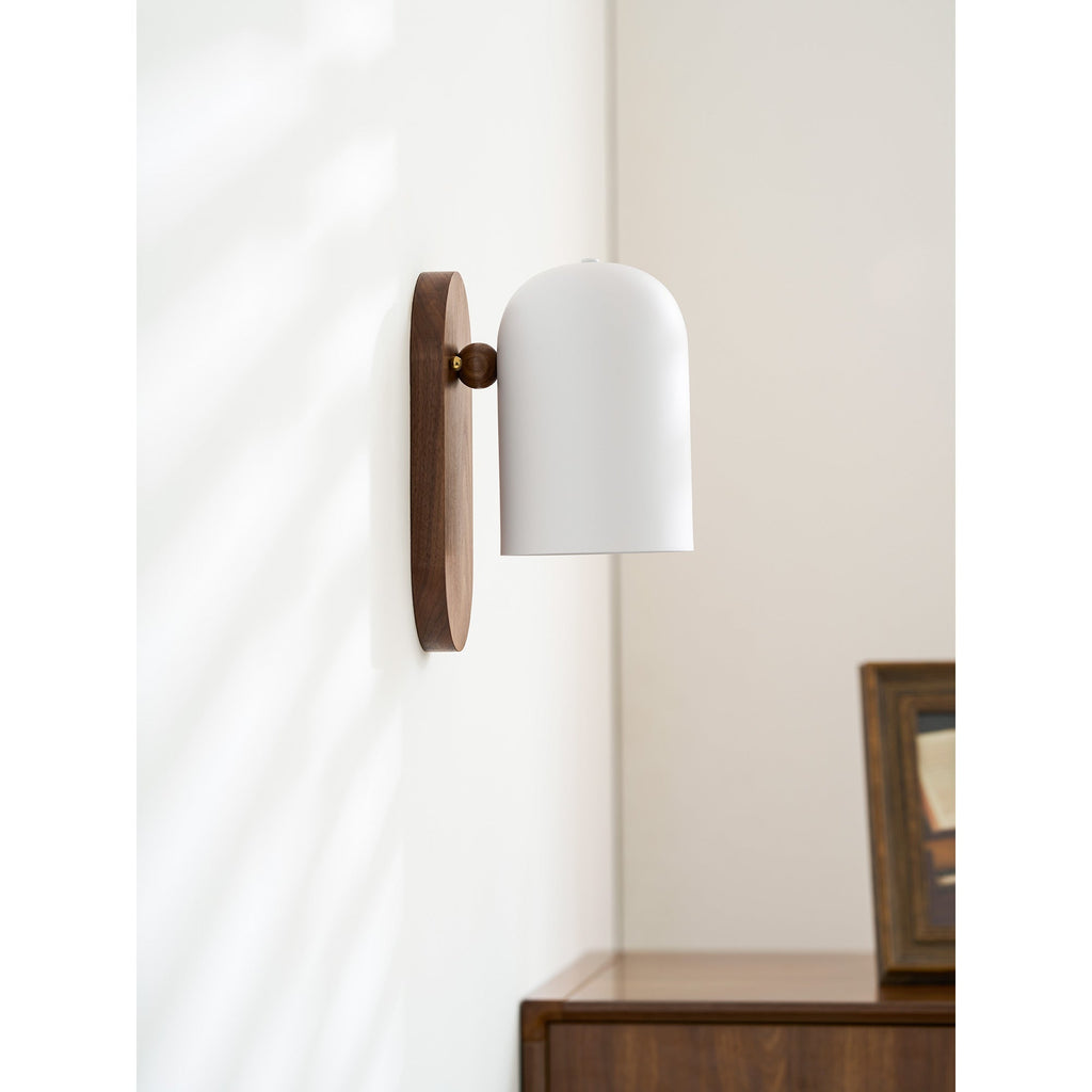 Sables Zen Walnut & Iron Wall Sconce (Hardwired)