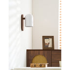 Sables Zen Walnut & Iron Wall Sconce (Hardwired)