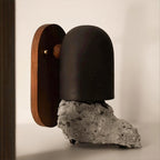 Sables Zen Walnut & Iron Wall Sconce (Hardwired)