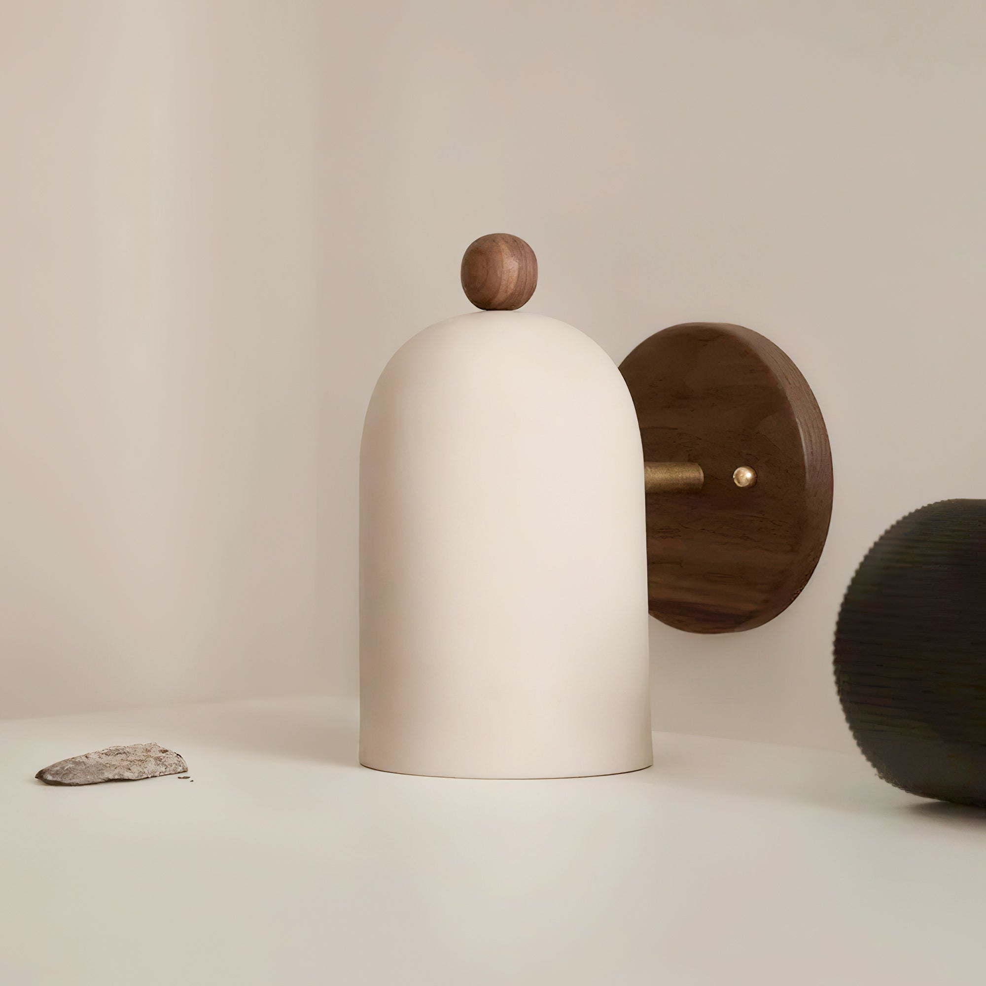 Sables Zen Walnut & Iron Wall Sconce (Hardwired)
