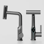 Celandra - Washbasin tap with Waterfall stream Temperature display and Adjustable sprayer