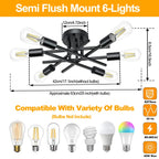 Zyrelise - Modern Sputnik Ceiling Lamp E27