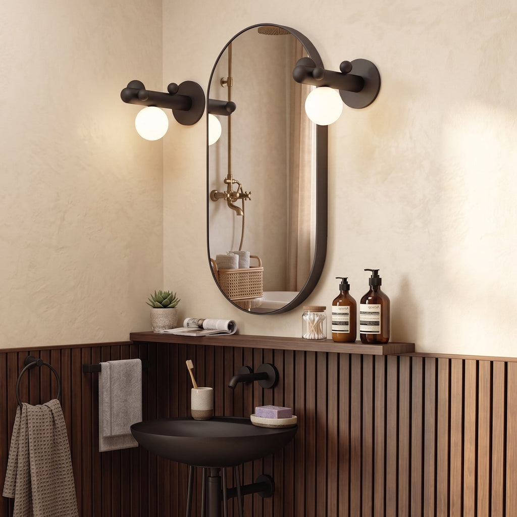 Saguaro Helio Opal Globe Wall Sconce