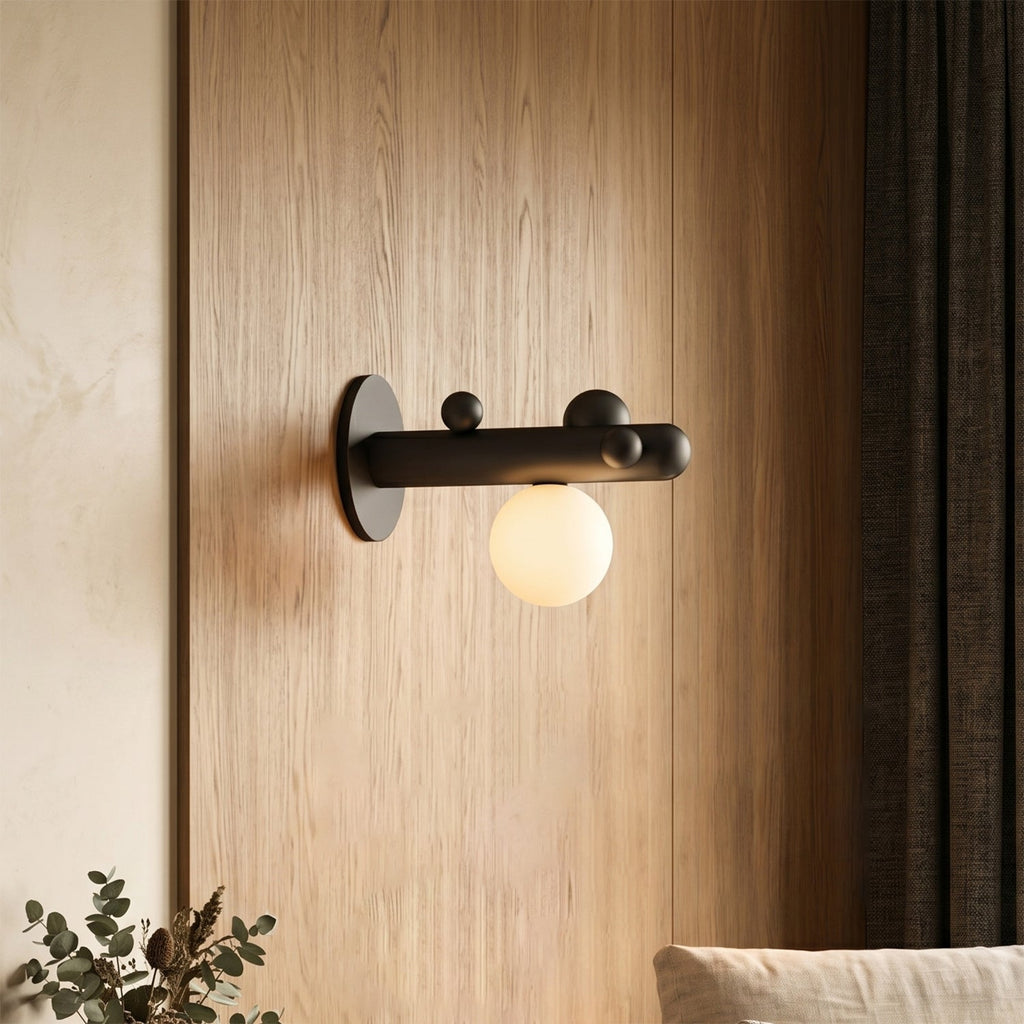 Saguaro Helio Opal Globe Wall Sconce
