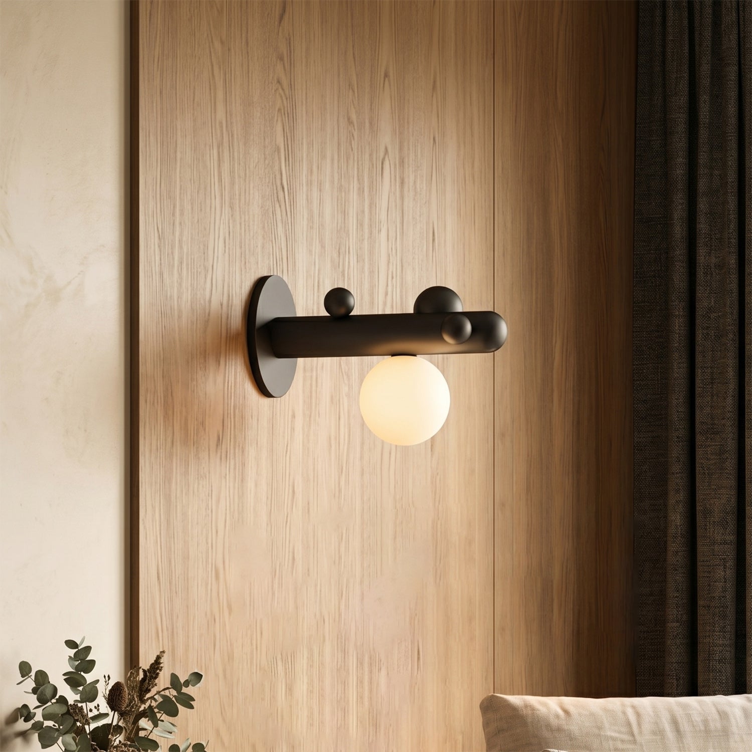 Saguaro Helio Opal Globe Wall Sconce