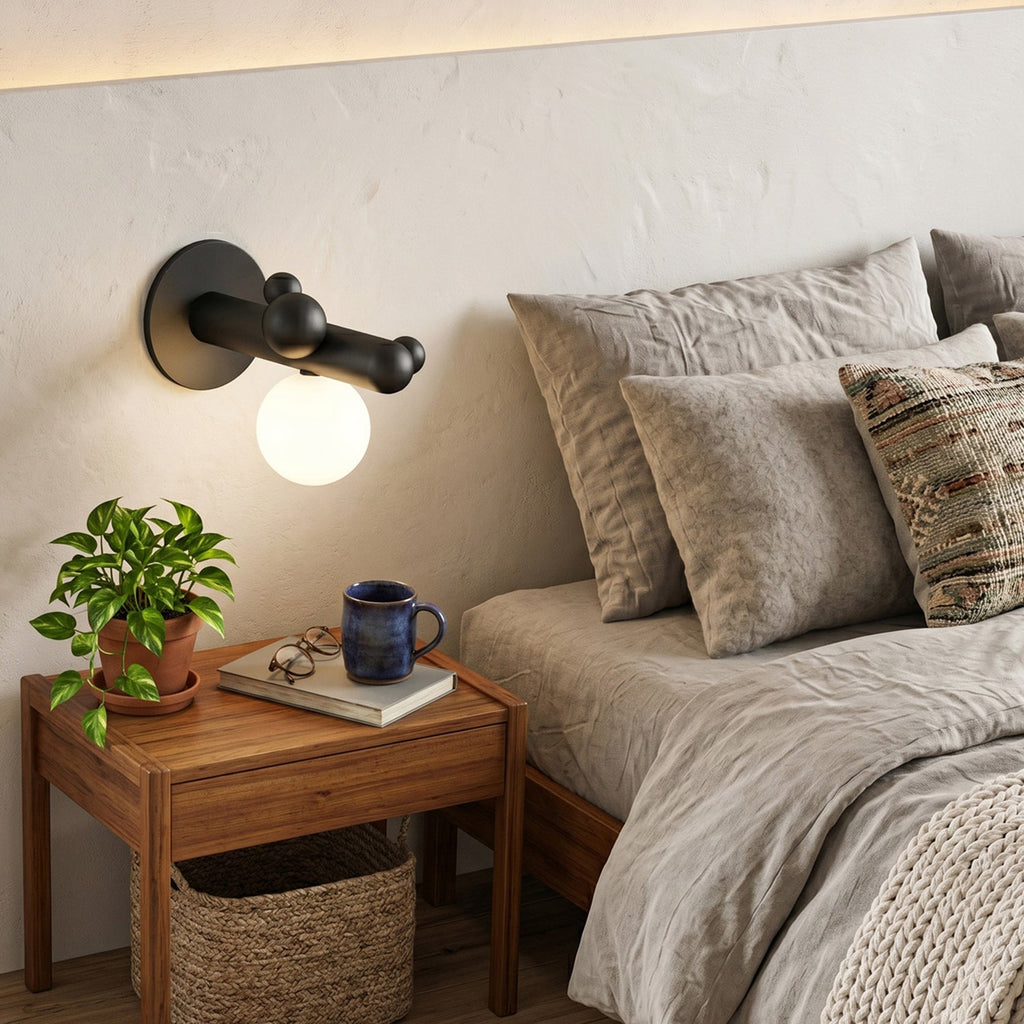 Saguaro Helio Opal Globe Wall Sconce